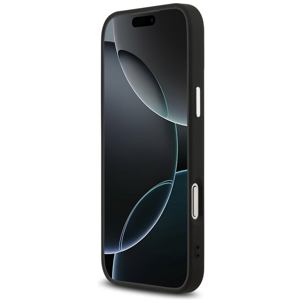 Etui Guess Grained Triangle Logo MagSafe do iPhone 17 Pro Max czarny